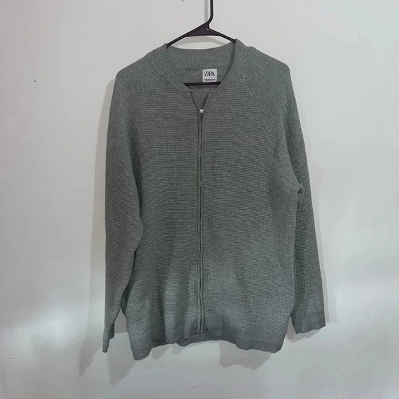 Zara grey  texture jacket size xl style: 8689/303/803 - Picture 1 of 5